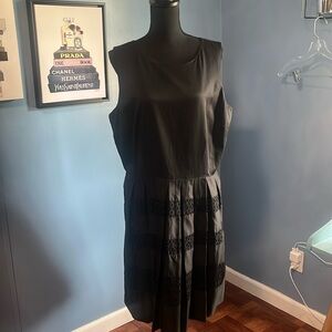 Ann Taylor black pleadted sleeveless dress
